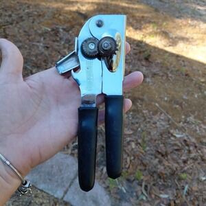 Vintage Swing Away Can Opener Brown Rubber Grips Manual Swing-A-Way